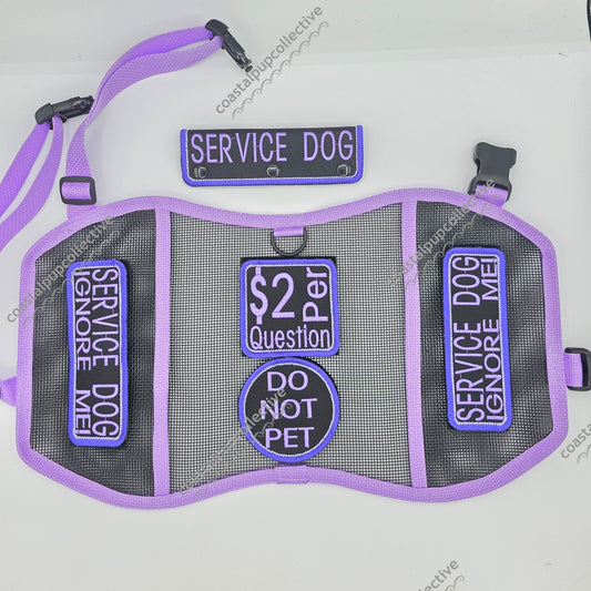 Velcro mesh vest, patches, & wrap set